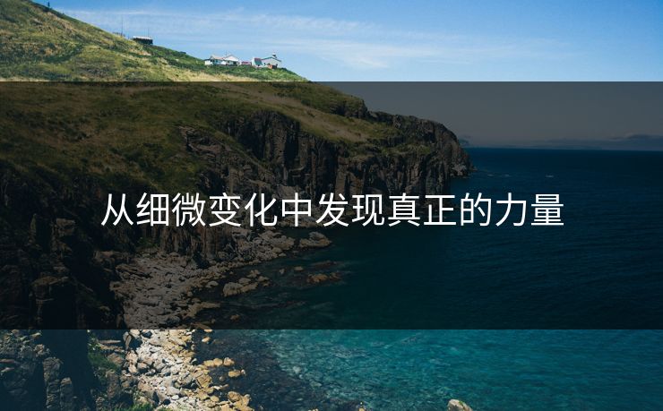 从细微变化中发现真正的力量